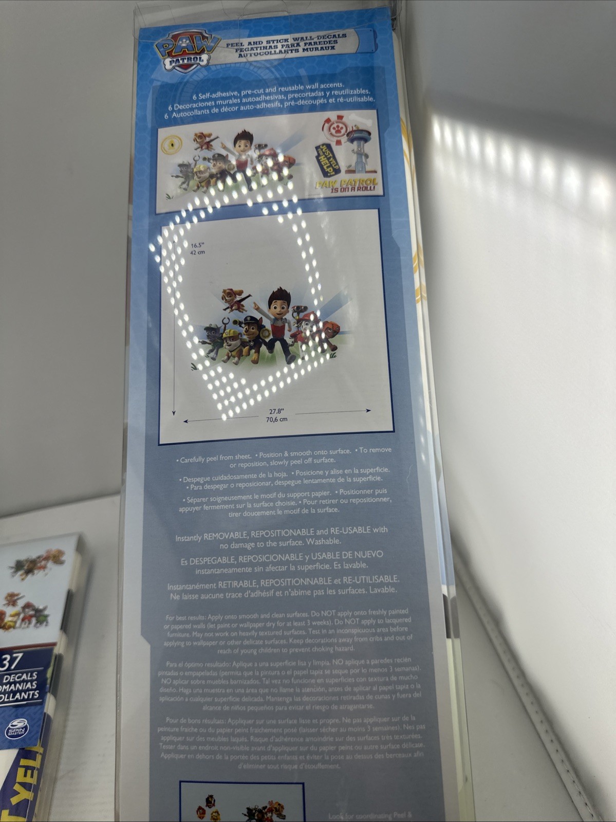 2 Packs New & Sealed Paw Patrol Wall Decals 37 2015 & 6 2014 Peel And Stick