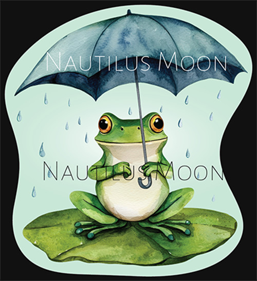 Umbrella Frog fun vinyl sticker 4 x 3.5"" Free Shipping