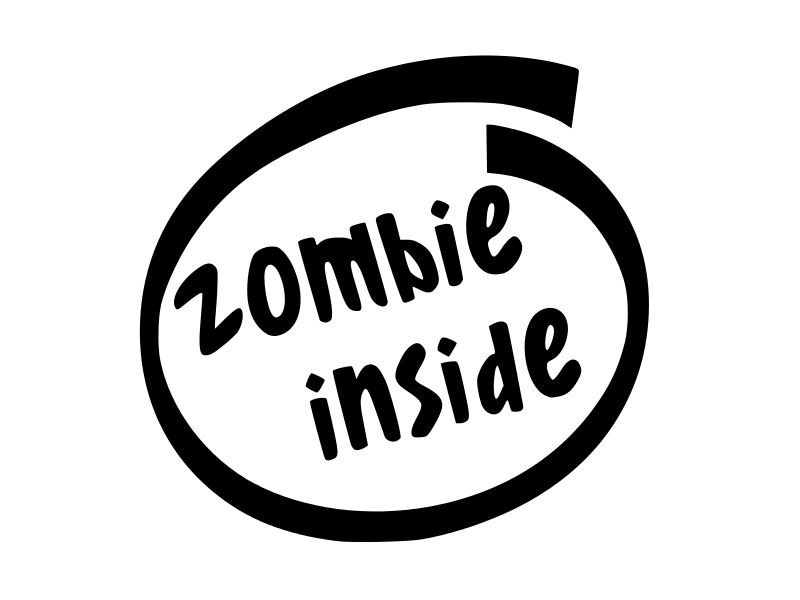 ZOMBIE INSIDE Walking Dead Vinyl Decal Car Wall Truck Sticker CHOOSE SIZE COLOR
