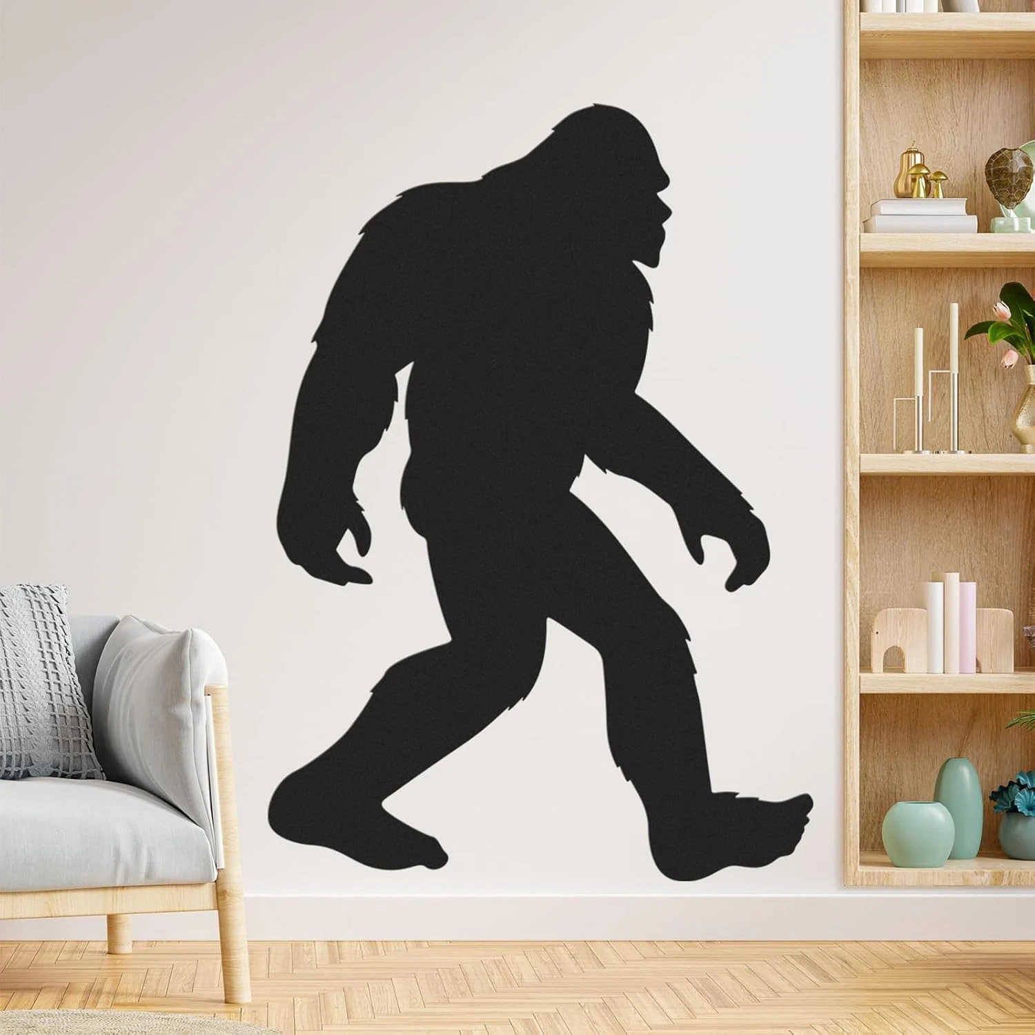 Large Bigfoot Wall Decal 60 X 42 Inch Sasquatch Big Foot Silhouette Peel and Sti