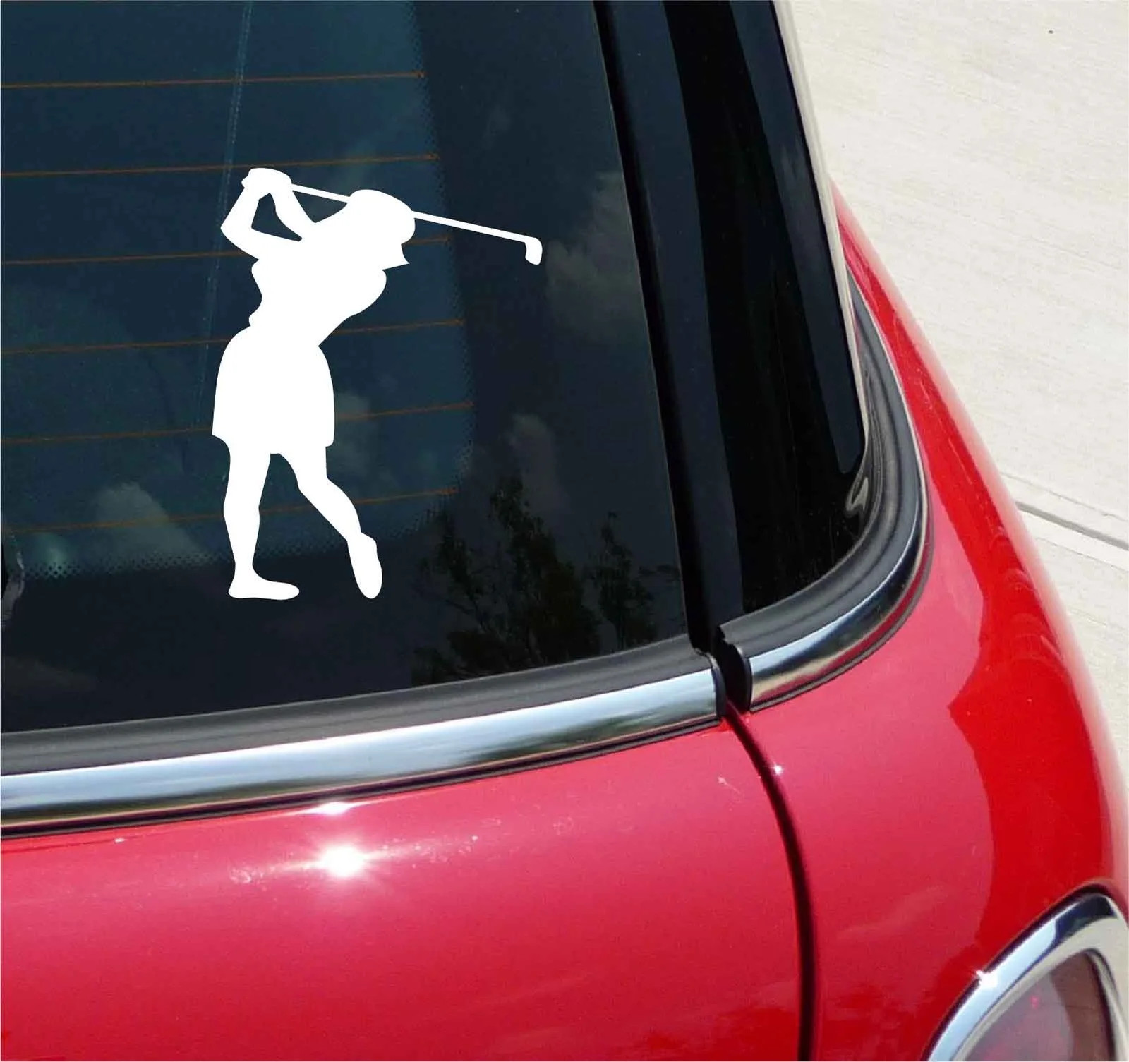 WOMAN GOLFER DECAL STICKER GOLF FUNNY SPORT CLUB GIRL FEMALE CAR TRUCK