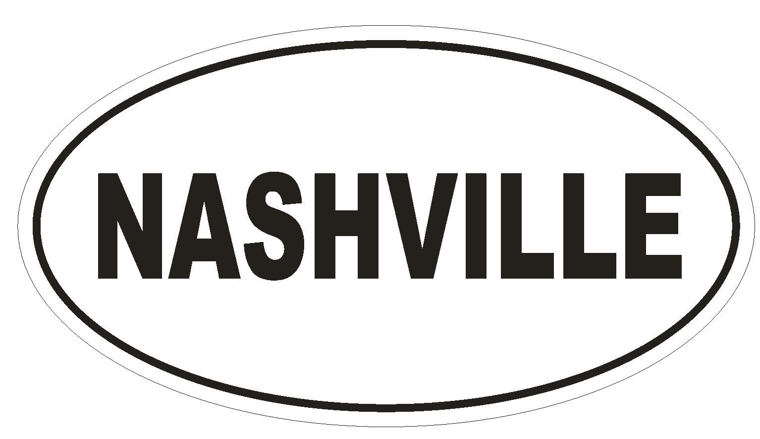 Nashville Oval Bumper Sticker or Helmet Sticker D917 Country Music
