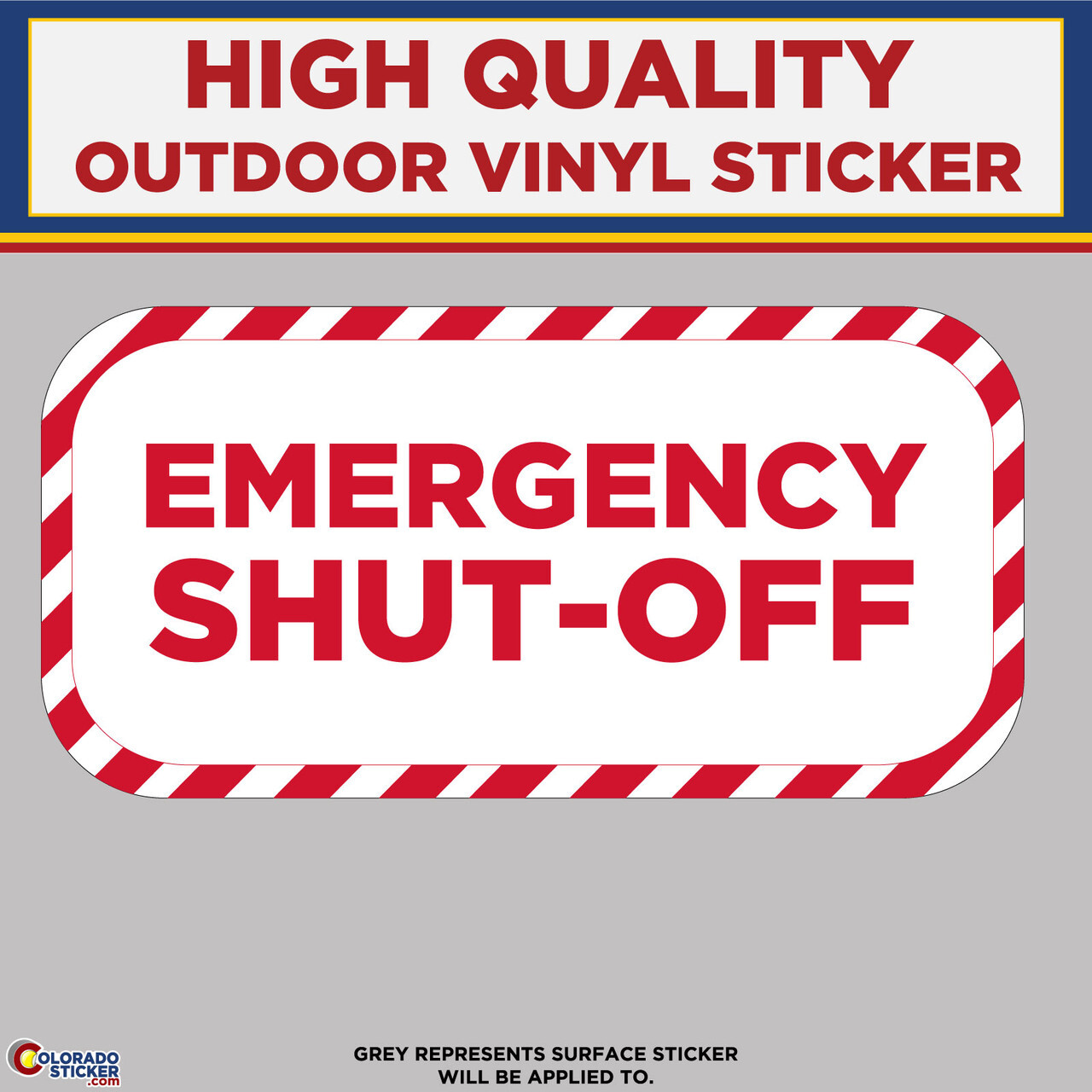 Emergency Shut Off , High Quality Vinyl Stickers