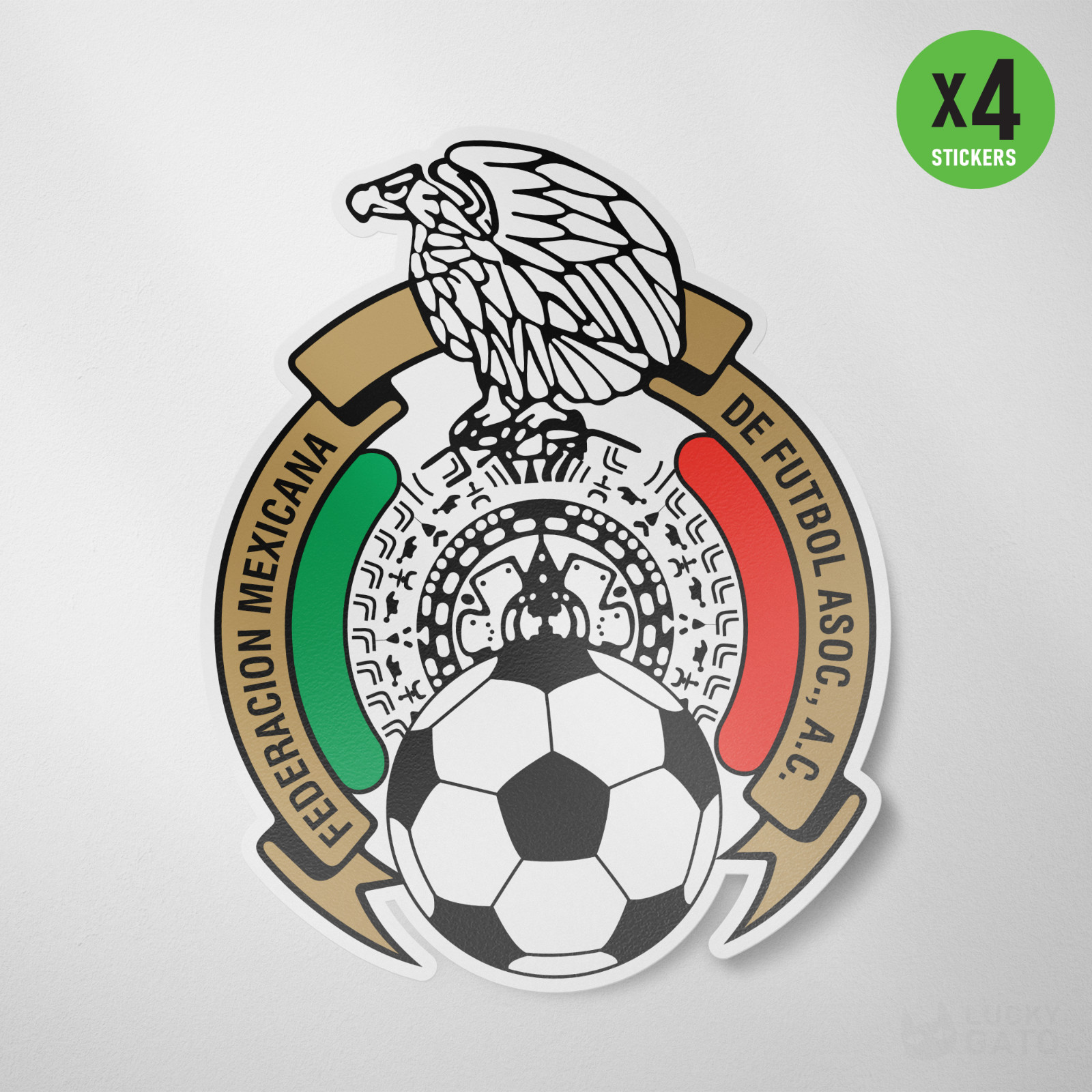 (4 Pack) Seleccion Mexico Vinyl Sticker Decal Calcomania Azteca El Tri Futbol