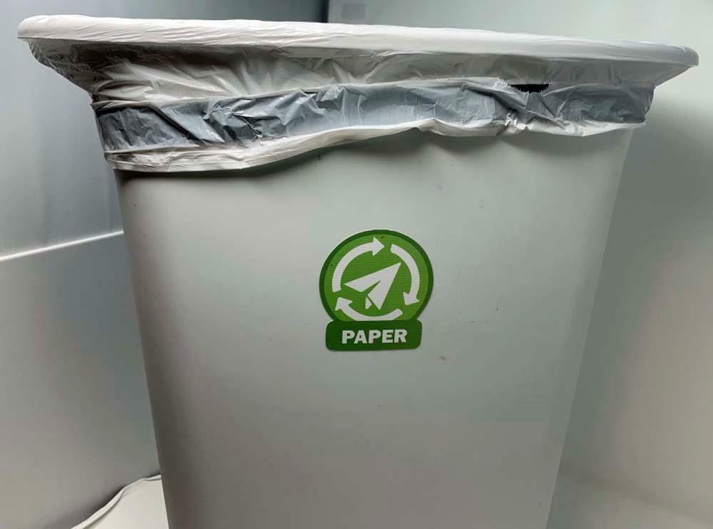 PLASTIC E-WASTE ORGANIC METAL PAPER GLASS 3" Set of Decal Sticker For Containers