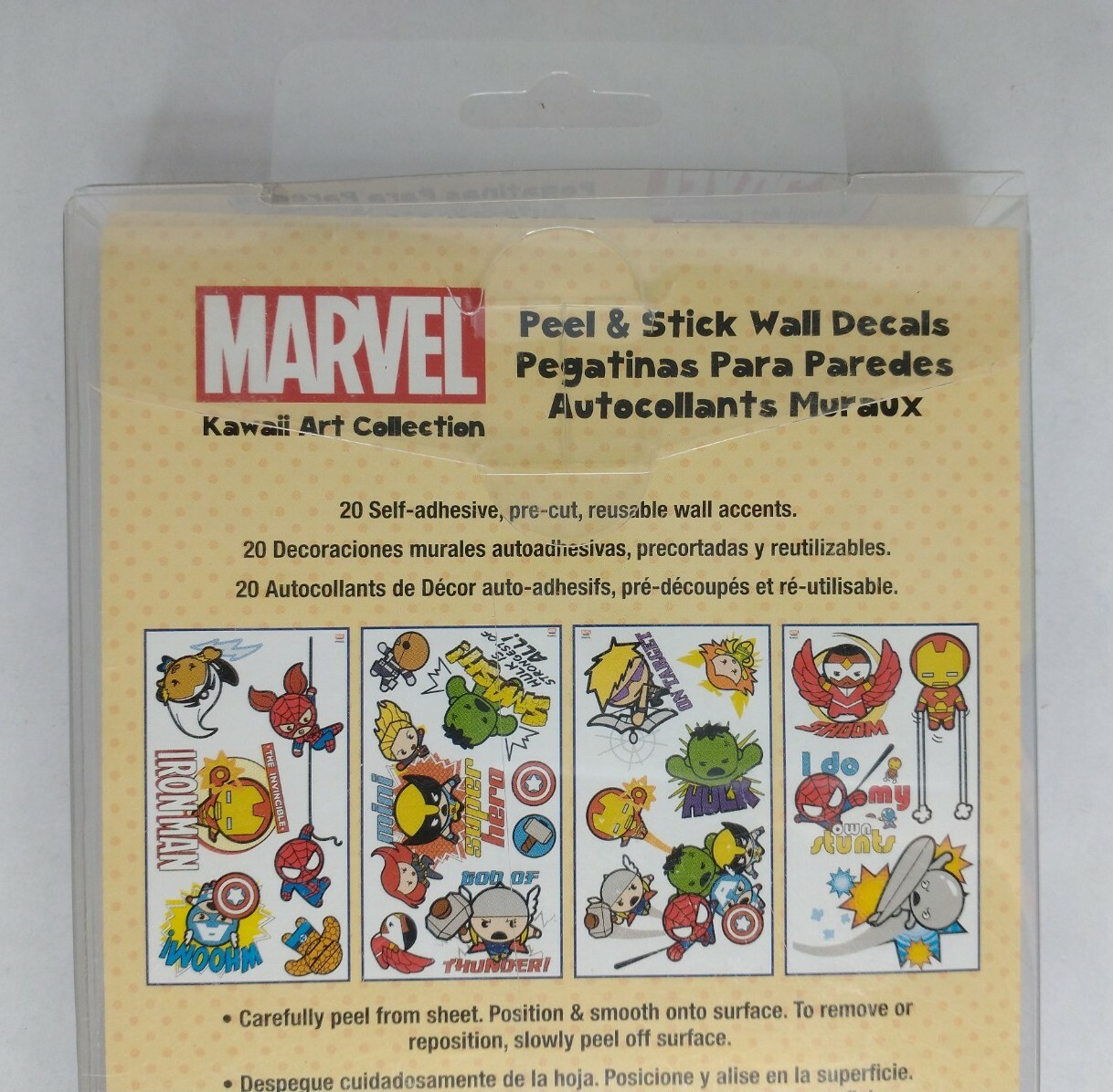 Marvel Kawaii Art Collection Peel & Stick Wall Decals Set Of 20 Stickers New