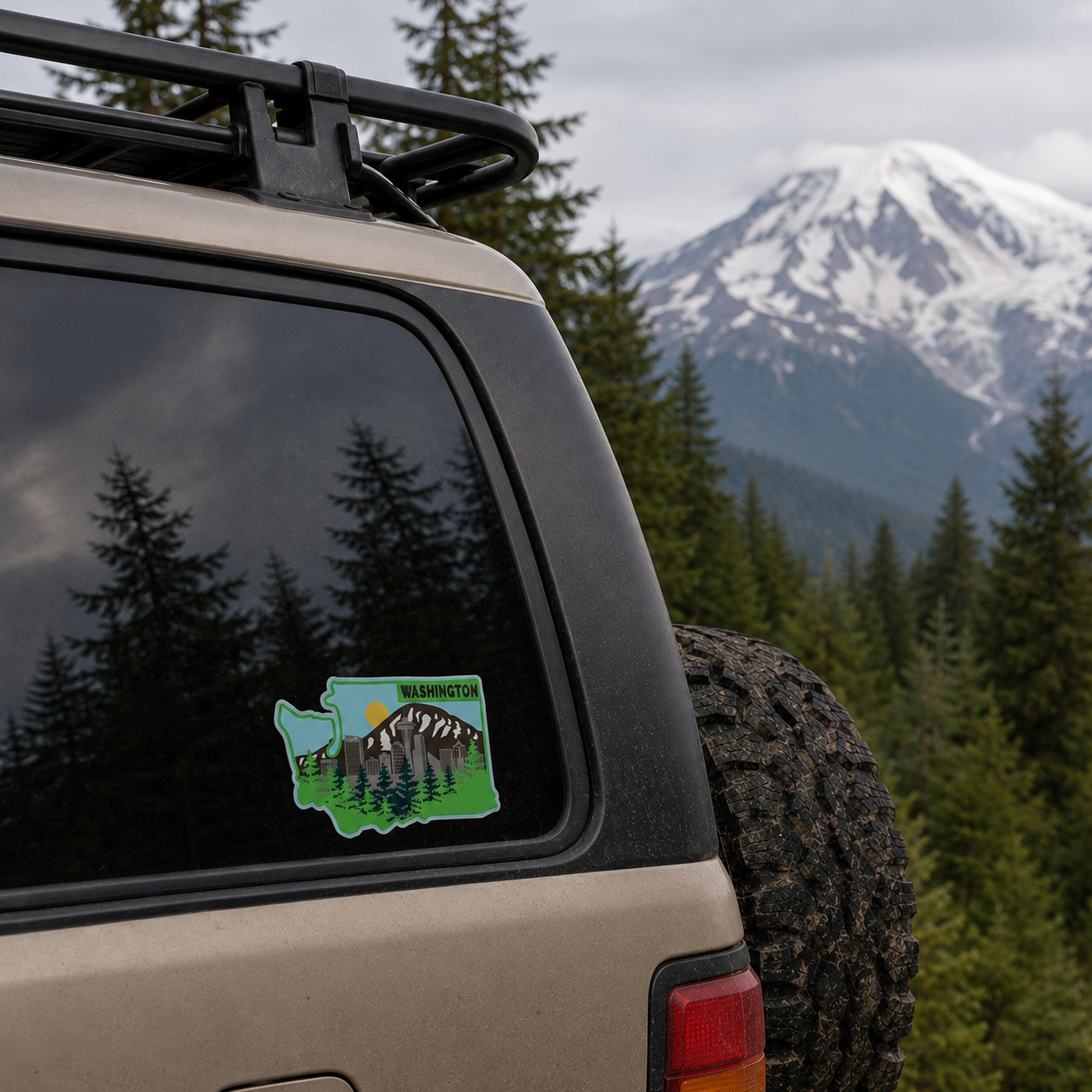 Washington State Vinyl Sticker 4×2.75 Inches – Waterproof, Glossy, Durable