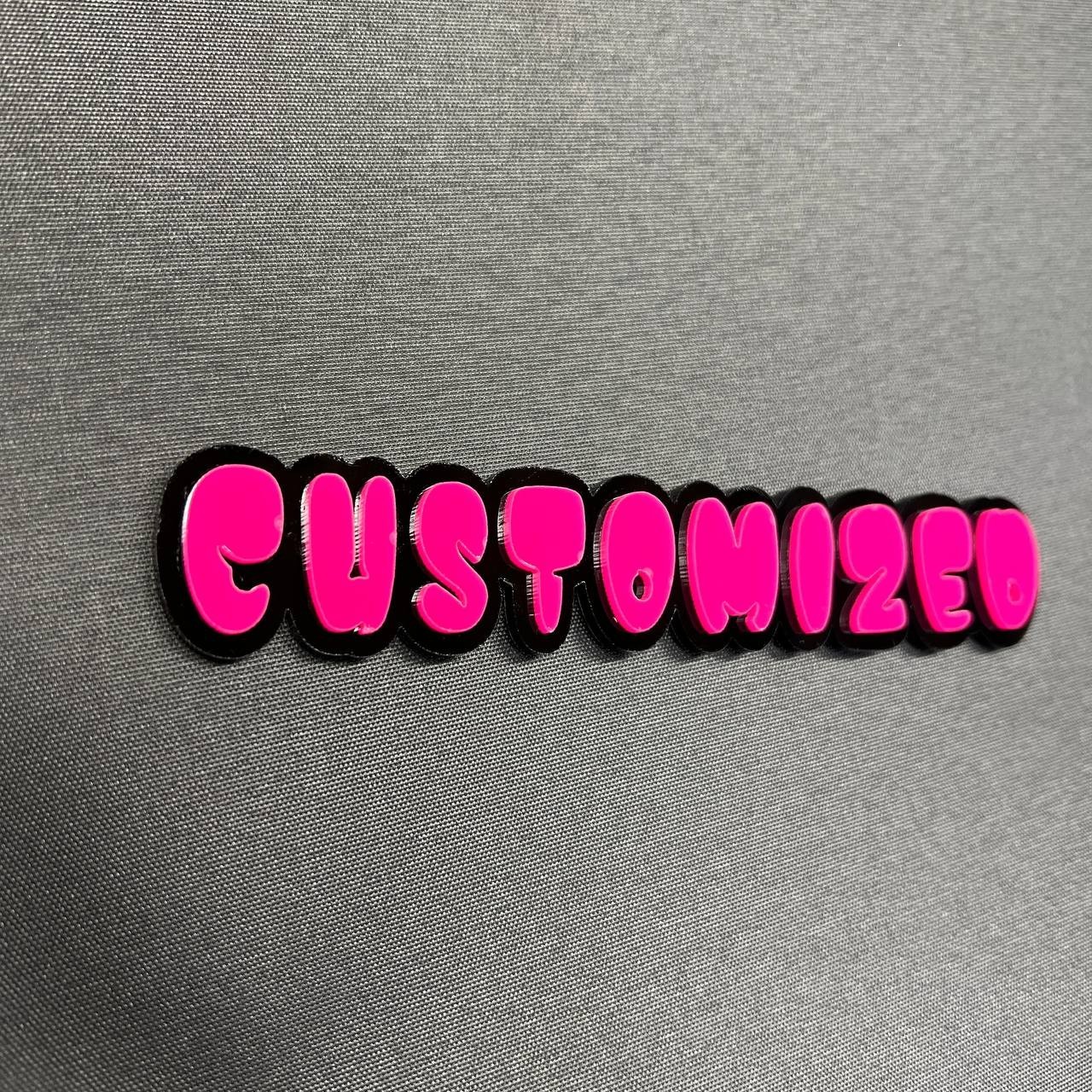 1X Custom Graffiti Font Acrylic Emblem Multicolor Personalized Car Badge text