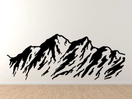 Landscape Decor – Mountain Range Silhouette Shadow Version 1- Vinyl Wall Decal