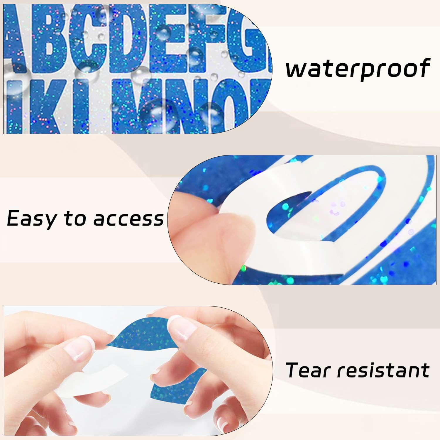 Letter Stickers,2 Inch+1 Inch Dark Blue Alphabet Sticker,Self Adhesive Vinyl for