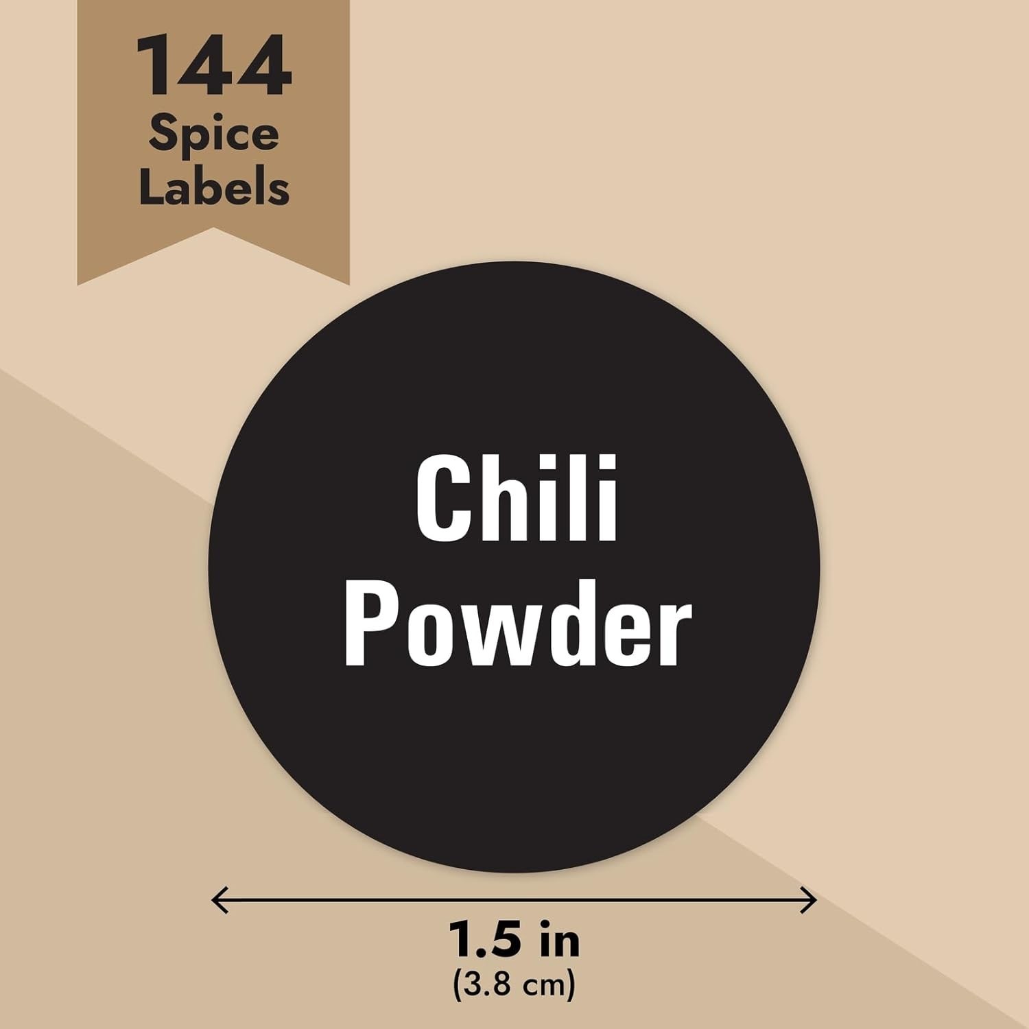 Spice Labels Stickers – 144 Round 1.5-Inch Water-Resistant Vinyl – Preprinted…