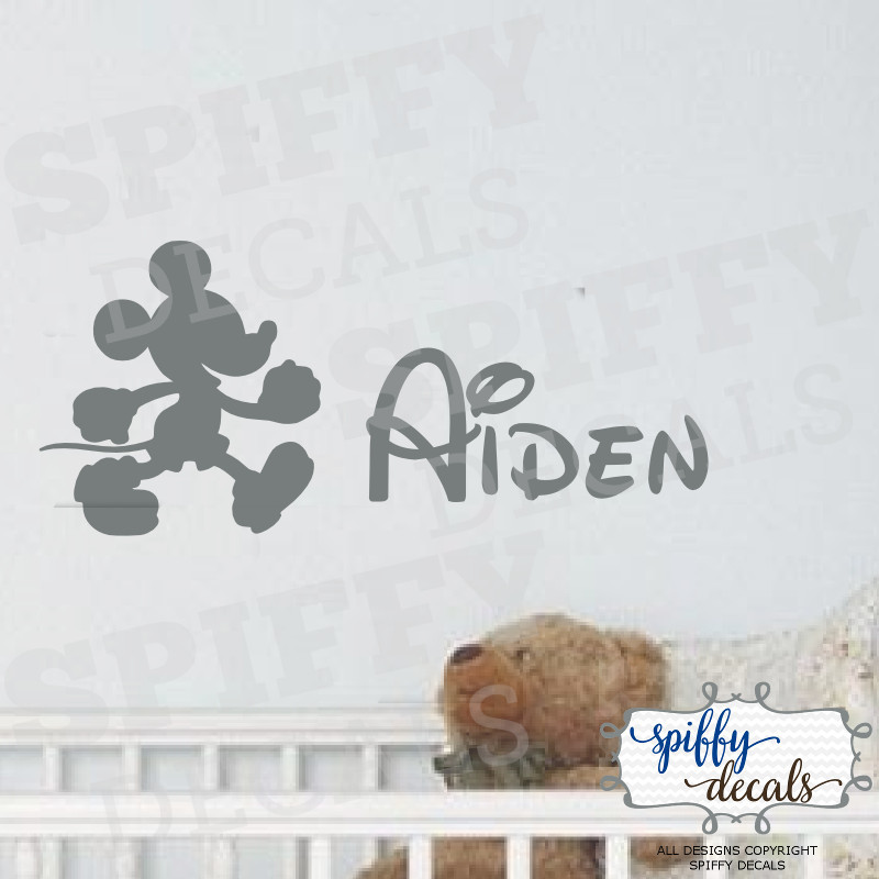 Mickey Mouse Personalized Name Custom Wall Decal Vinyl Sticker Walt Disney