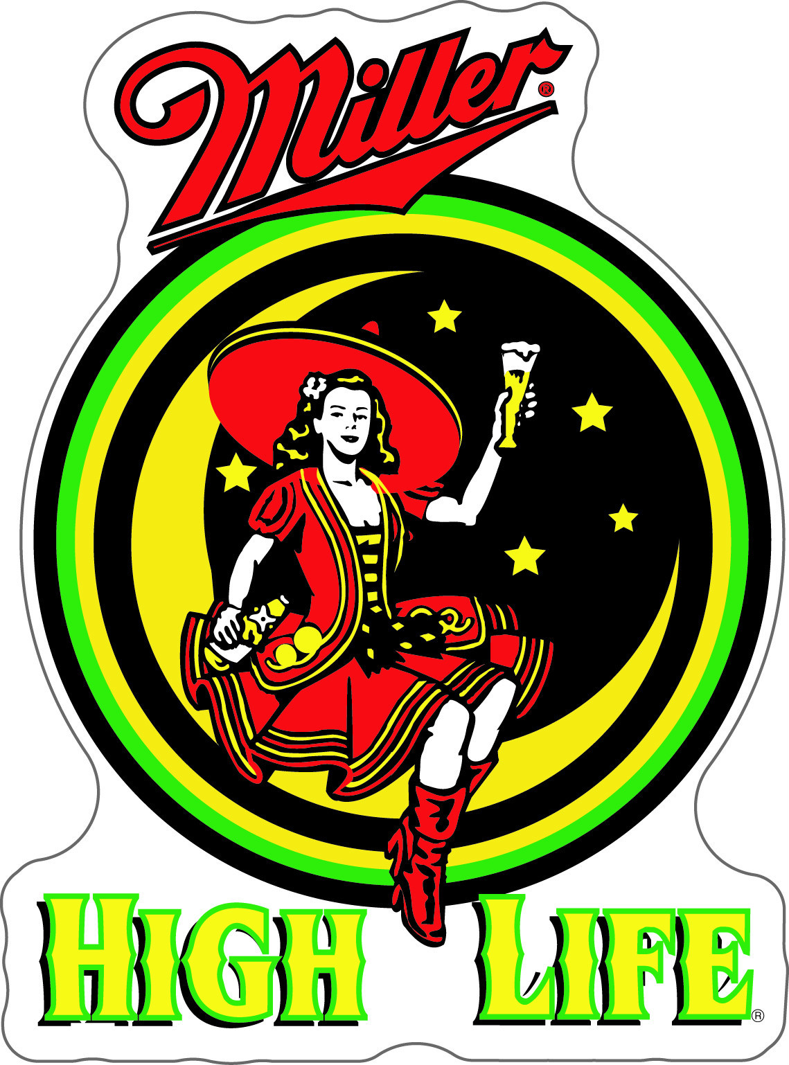 MILLER High Life Sticker Decal *DIFFERENT SIZES* Beer Bumper Window Bar Wall