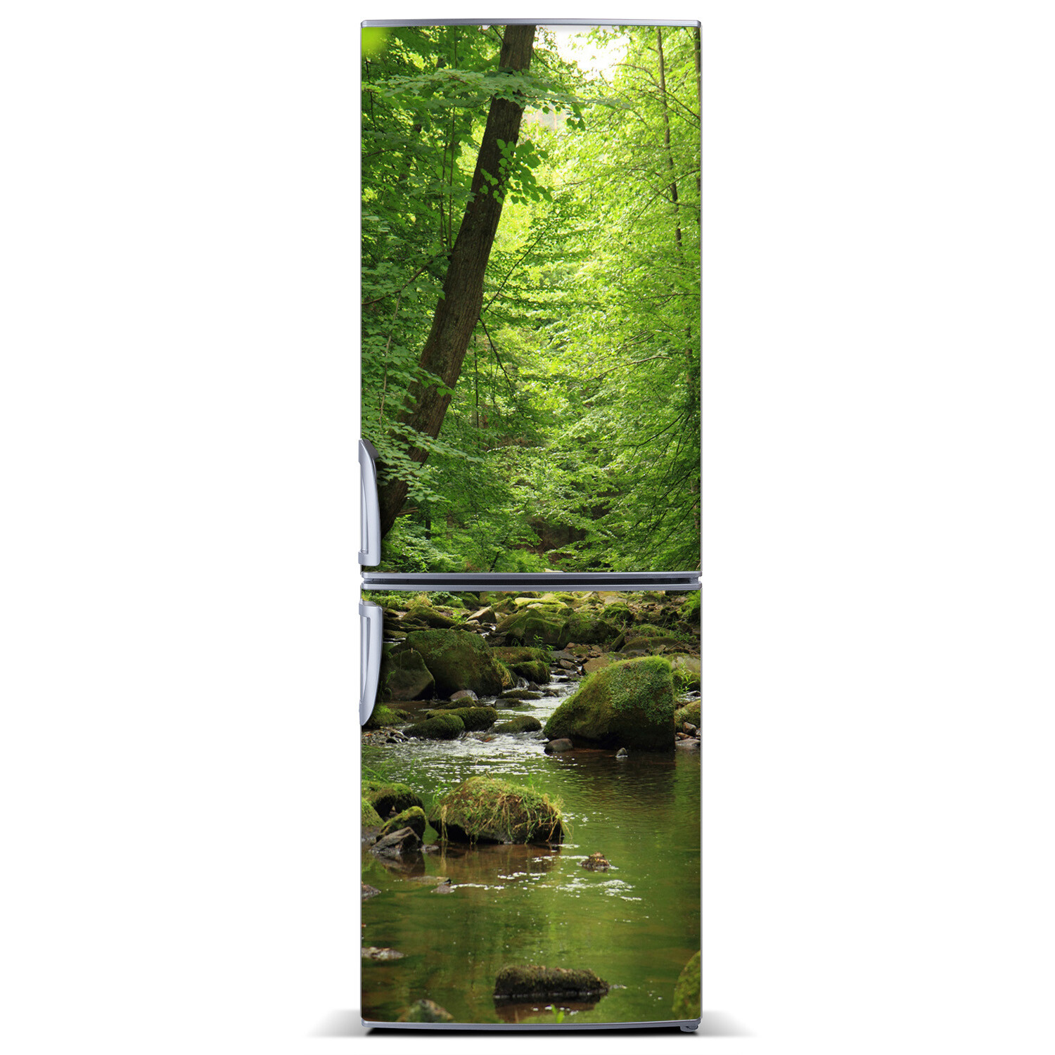 Self adhesive Fridge Magnet removable Sticker Landscapes River in forest Gift
