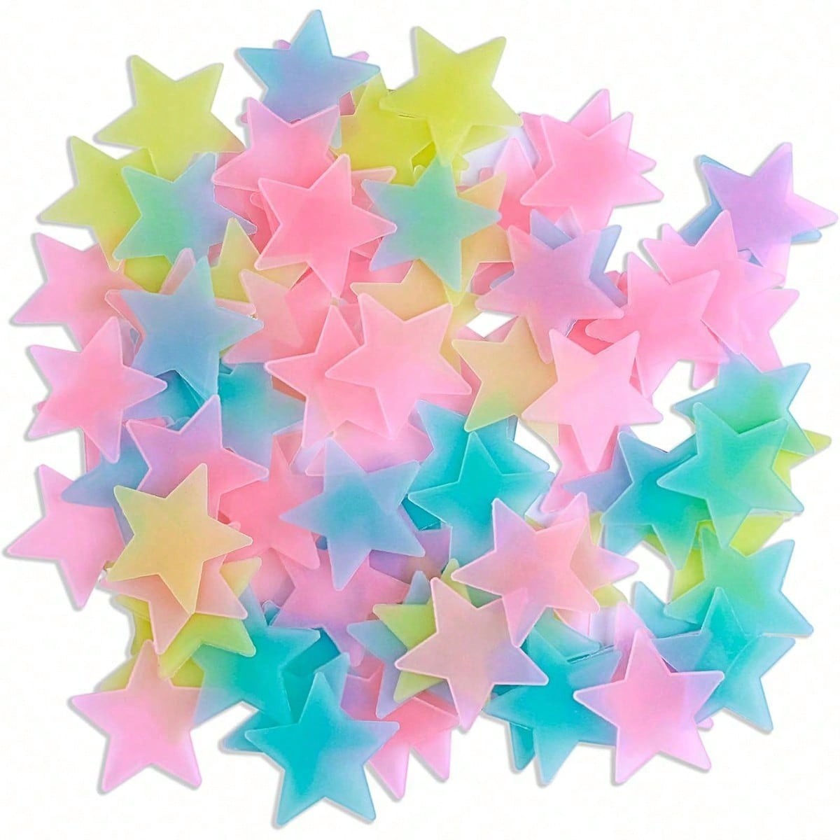 100pcs Glow In The Dark Stars Luminous Wall & Ceiling Star Stickers Home Decor