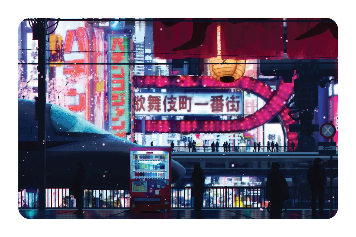 Cyberpunk Neon Streets Card Skin 2 Pack Futuristic Sci-Fi Urban Aesthetic Decal