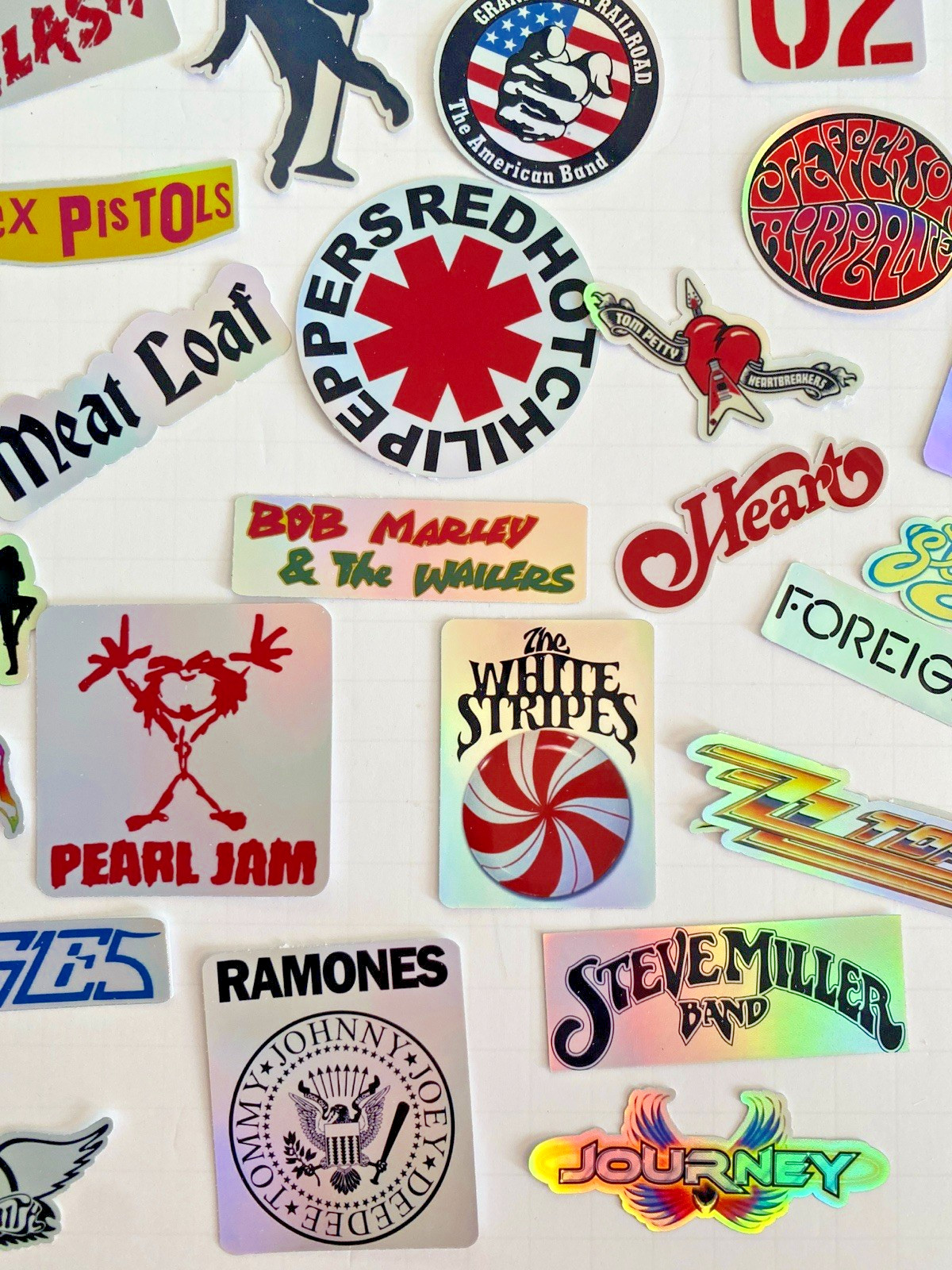 50 Classic Rock Stickers 60s 70s 80s 90s Rock & Roll Waterproof HIGH QUALITY!!!!