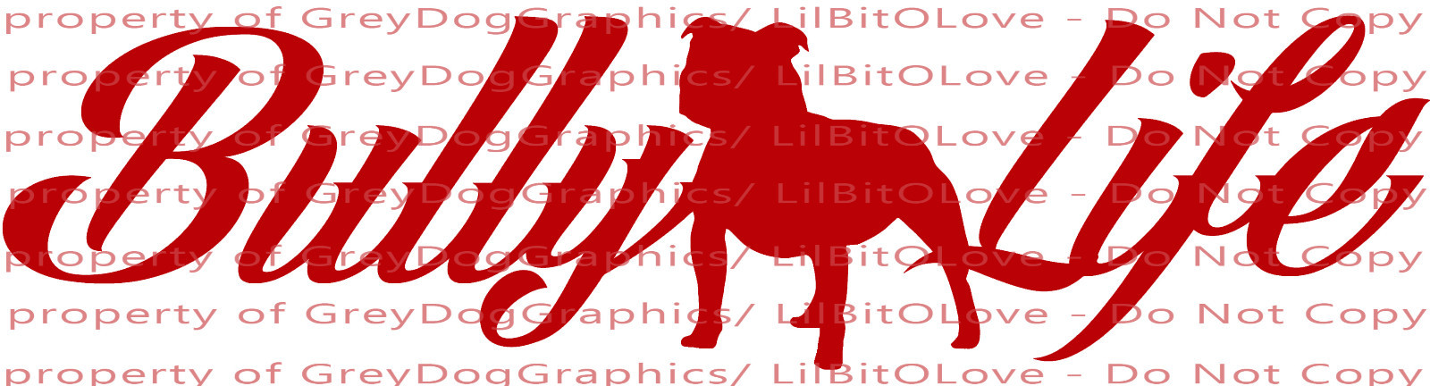 Script Bully Life 22.5 X 5.6 Floppy Eared Vinyl Decal Sticker Pitbull Pit Bull