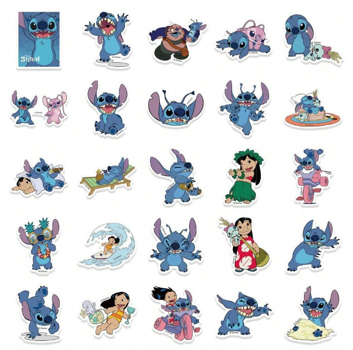 50PCS Lilo and Stitch Vinyl Waterproof Stickers – Stickers for Car, Phone etc.