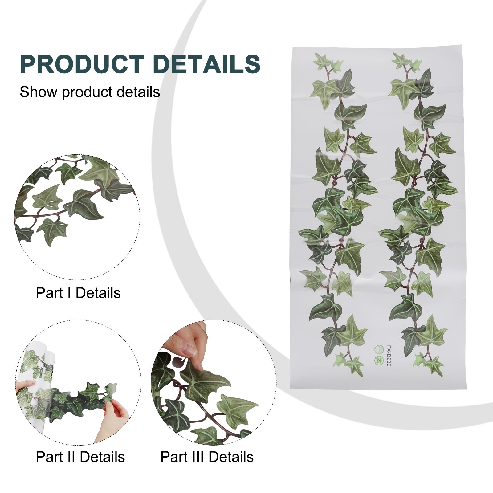 Flower Wall Stickers Green Vine Floral Wall Decals Art Sticker Living Room Decor