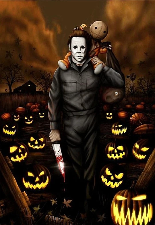 Michael Myers & Sam Trick r Treat Stick Laptop Wall Mirror Cup Tumblr Locker Bin