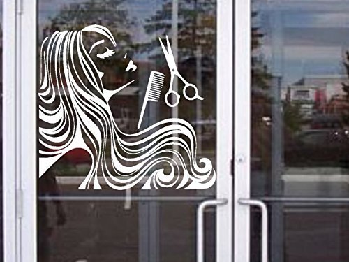 Hair & Beauty Salon for store display door wall car truck decal sticker 16" Whit