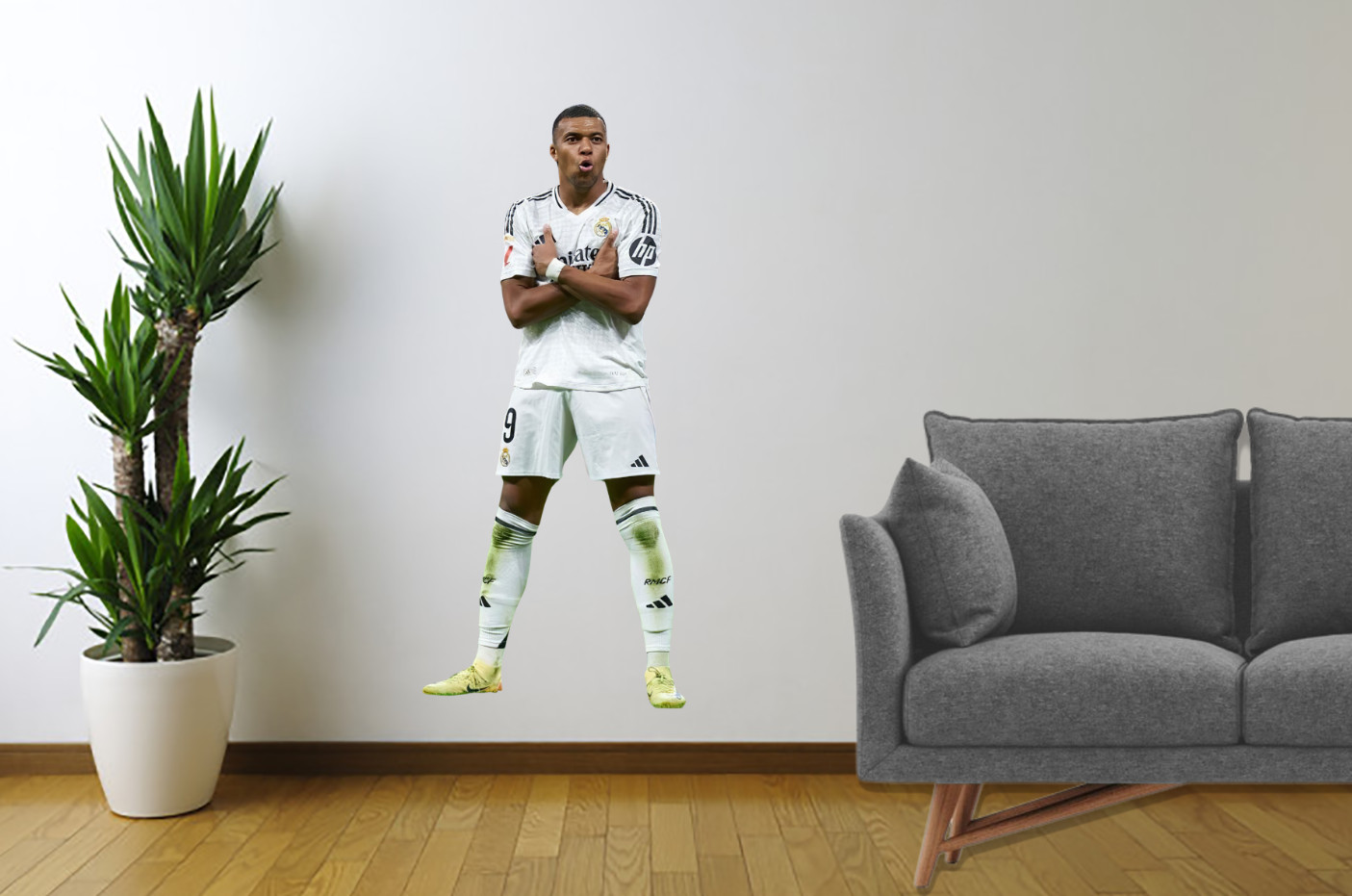 Kylian Mbappe Wall Sticker | Madrid Removable Vinyl Soccer Decal Room Decor KM2