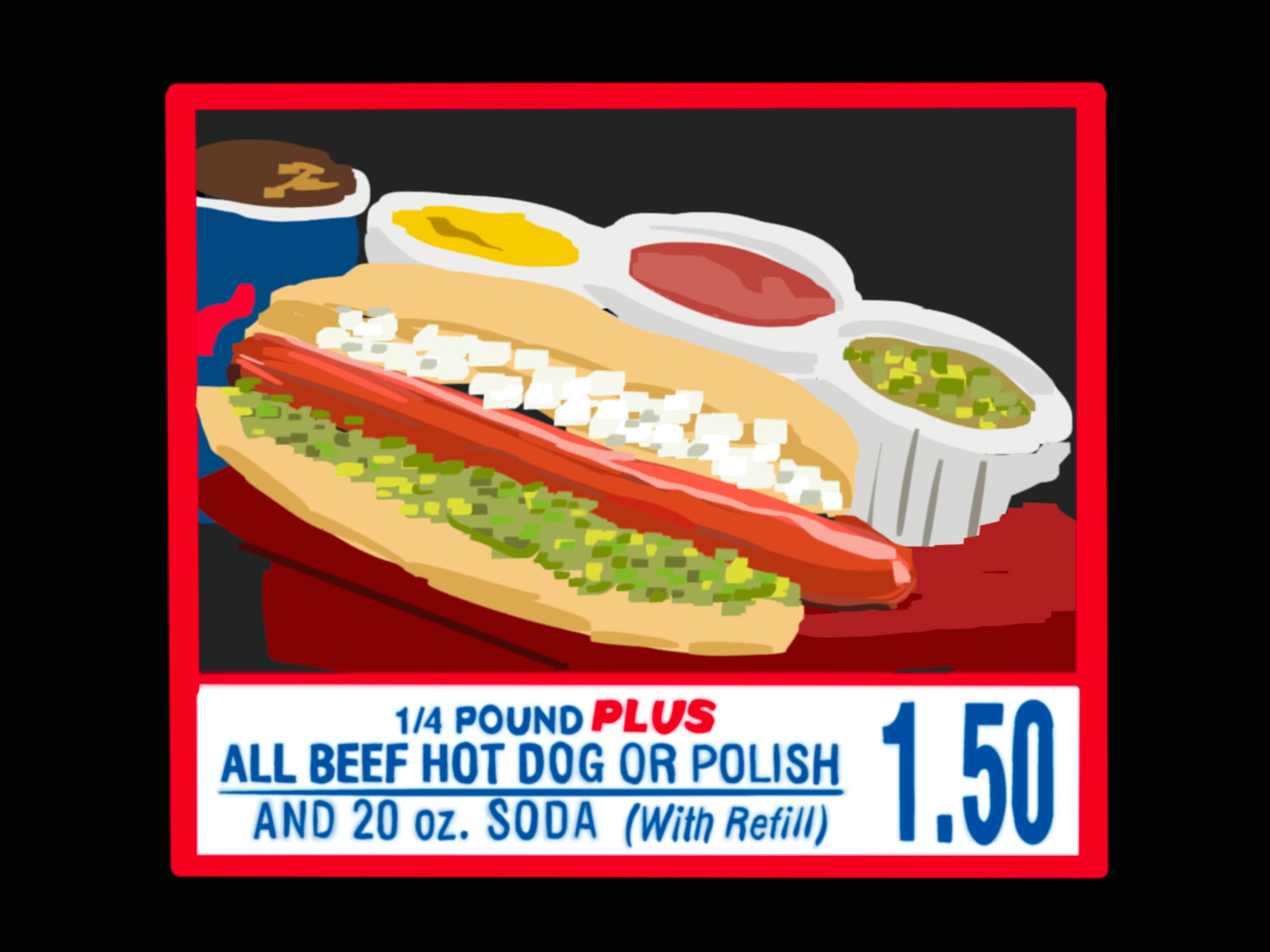 Costco Hot Dog and Soda w Refill Menu Vinyl Sticker