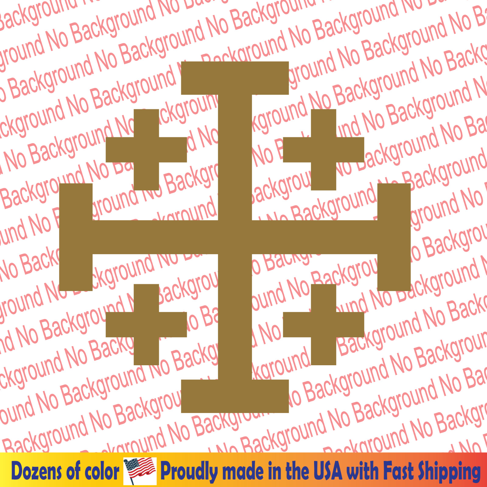 Jerusalem Five-fold Cross Vinyl Decal Die Cut Sticker Christian Religious FY174