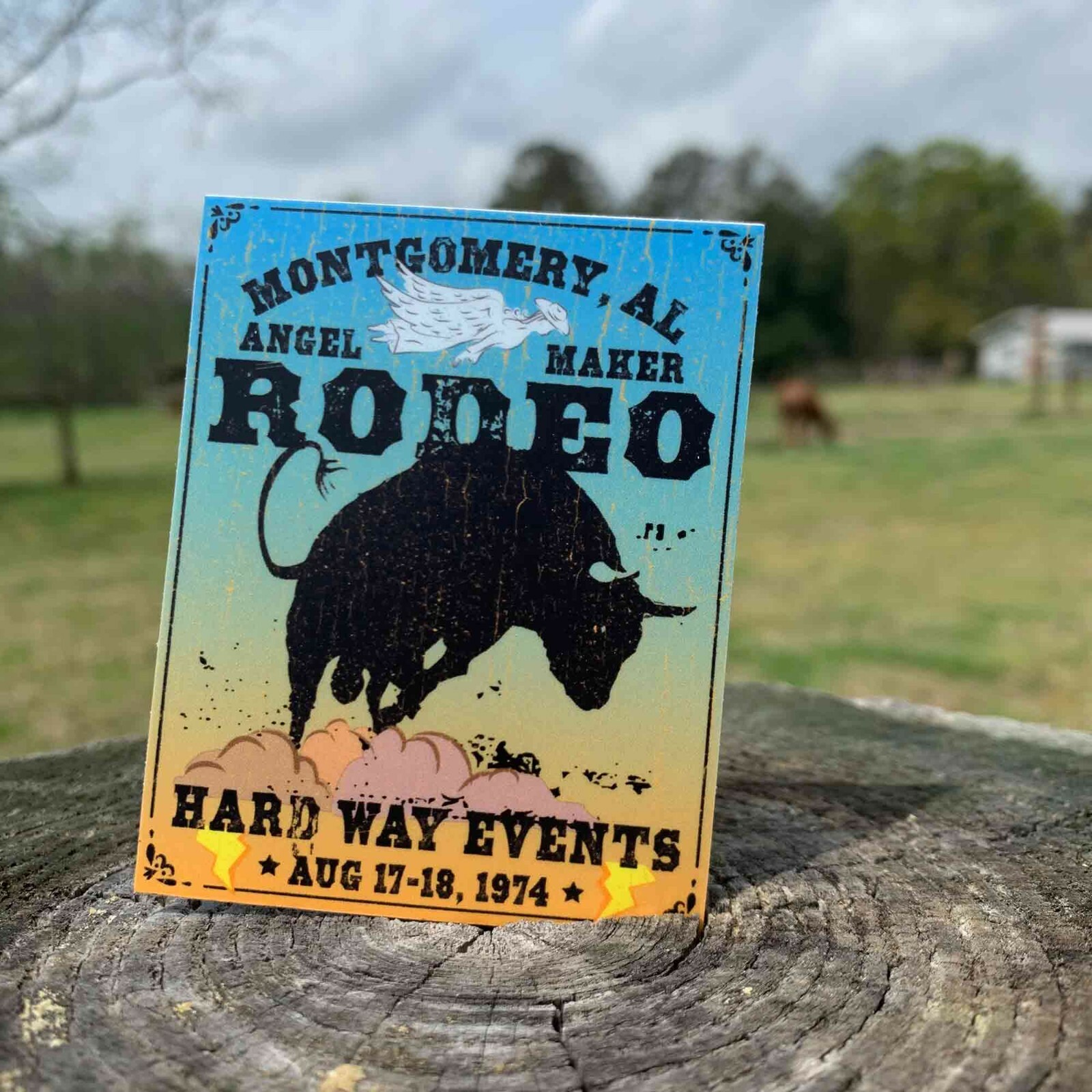 Montgomery Rodeo Premium Stickers & Magnets / Angel Maker Bull, Hard Way Events