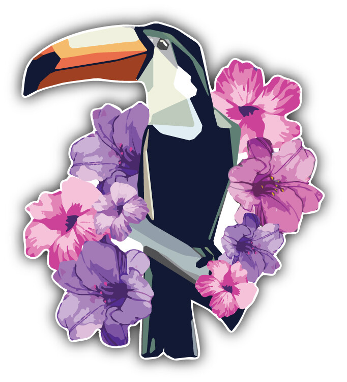 Watercolor Toucan Animal Car Bumper Sticker Decal