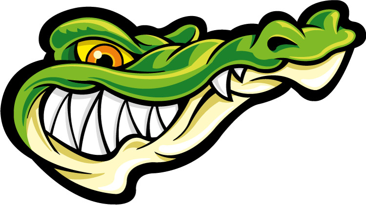 Angry Alligator Car Bumper Sticker Decal