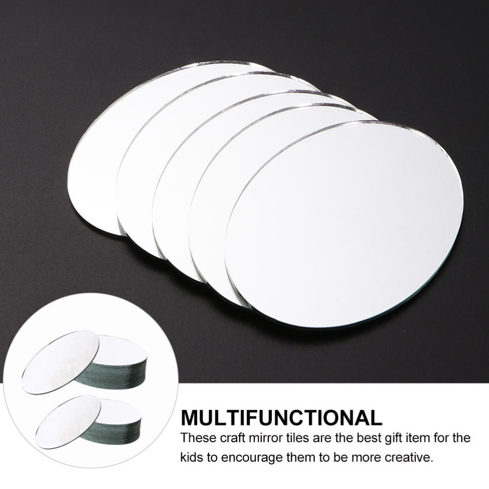20PCS Round Mirror Tiles Craft Mirror Beveled Glass Mirror Crafts Mirror Tiles