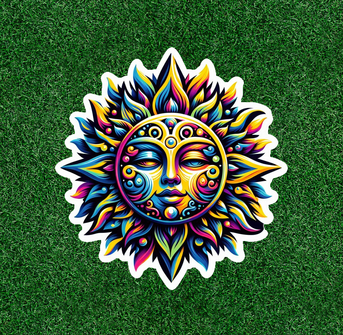 Beautiful Celstial Sun 100% waterproof vinyl sticker decal – many sizes