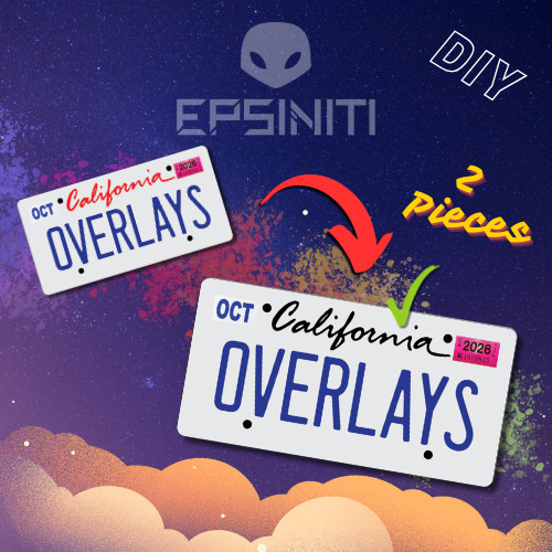 California LOGO Overlay – Gloss Black License Plate Wrap DIY Overlay Sticker