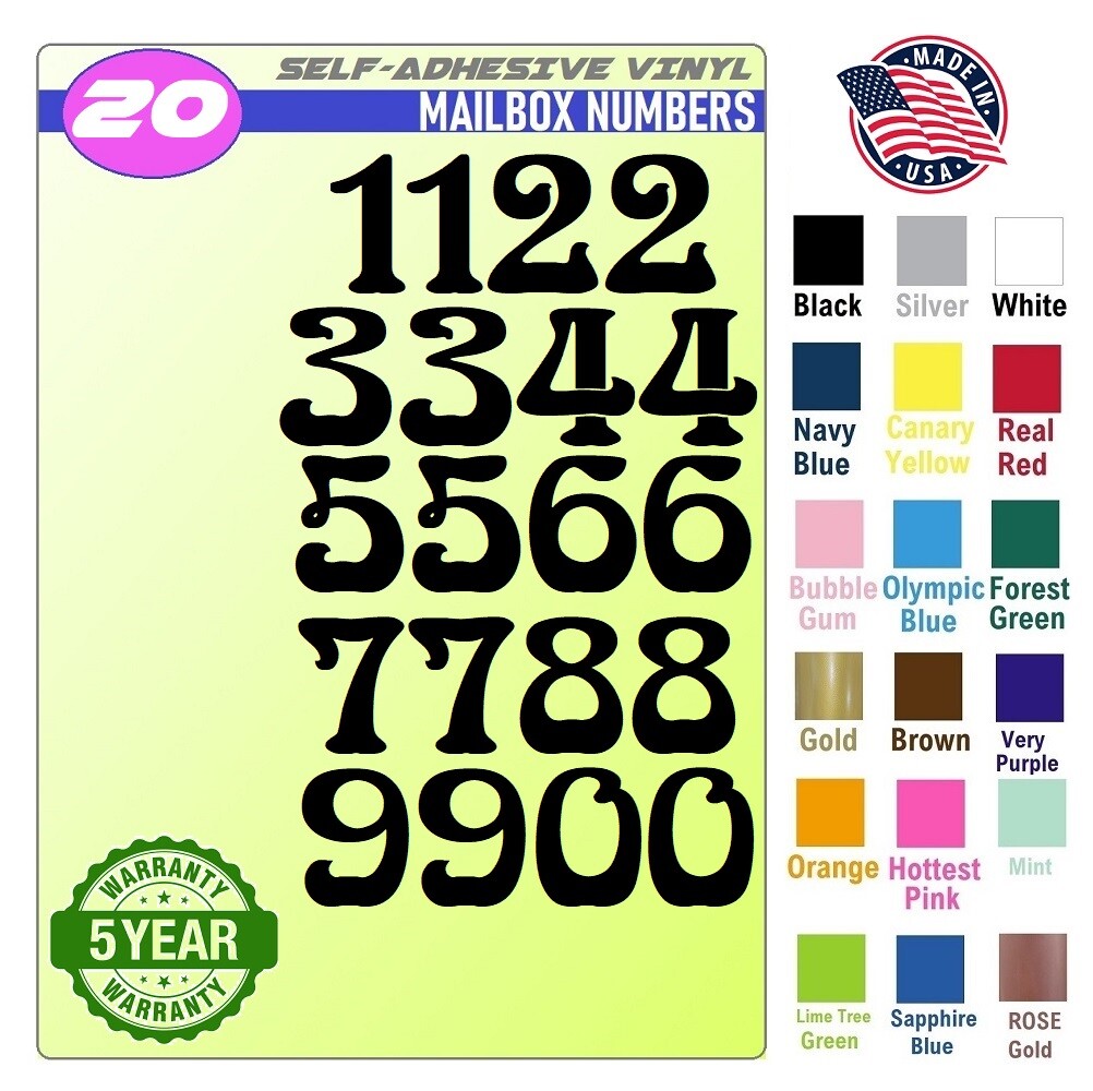 20 Mailbox,Car, Doors, Toolbox,Lockers,Window, Decal Sticker Numbers [BOECKLINS