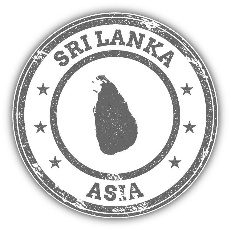Sri Lanka Map Asia Grunge Rubber Stamp Car Bumper Sticker Decal