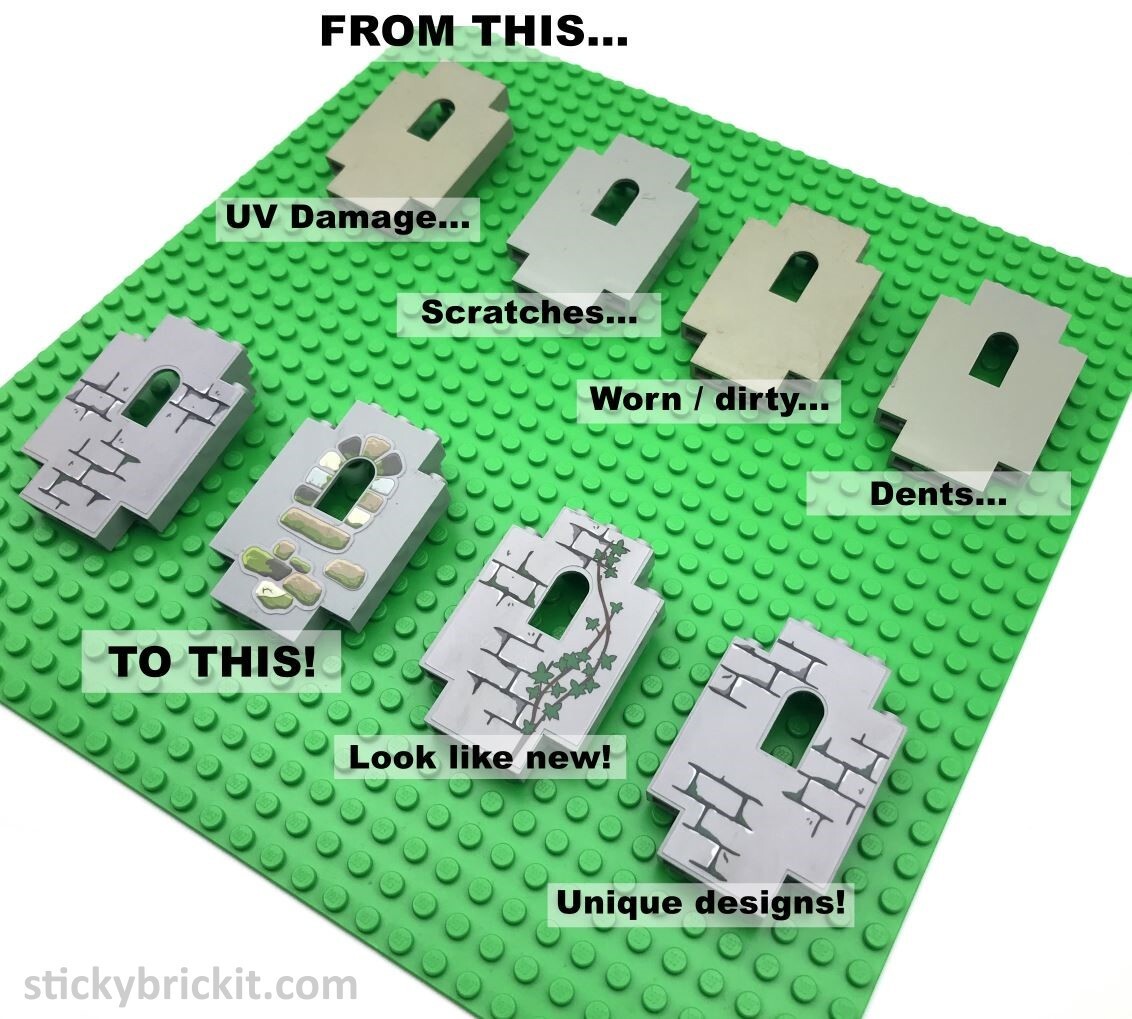Custom Castle Stickers for Parts 4444, 2345, 6080 + More (Lego Compatible)