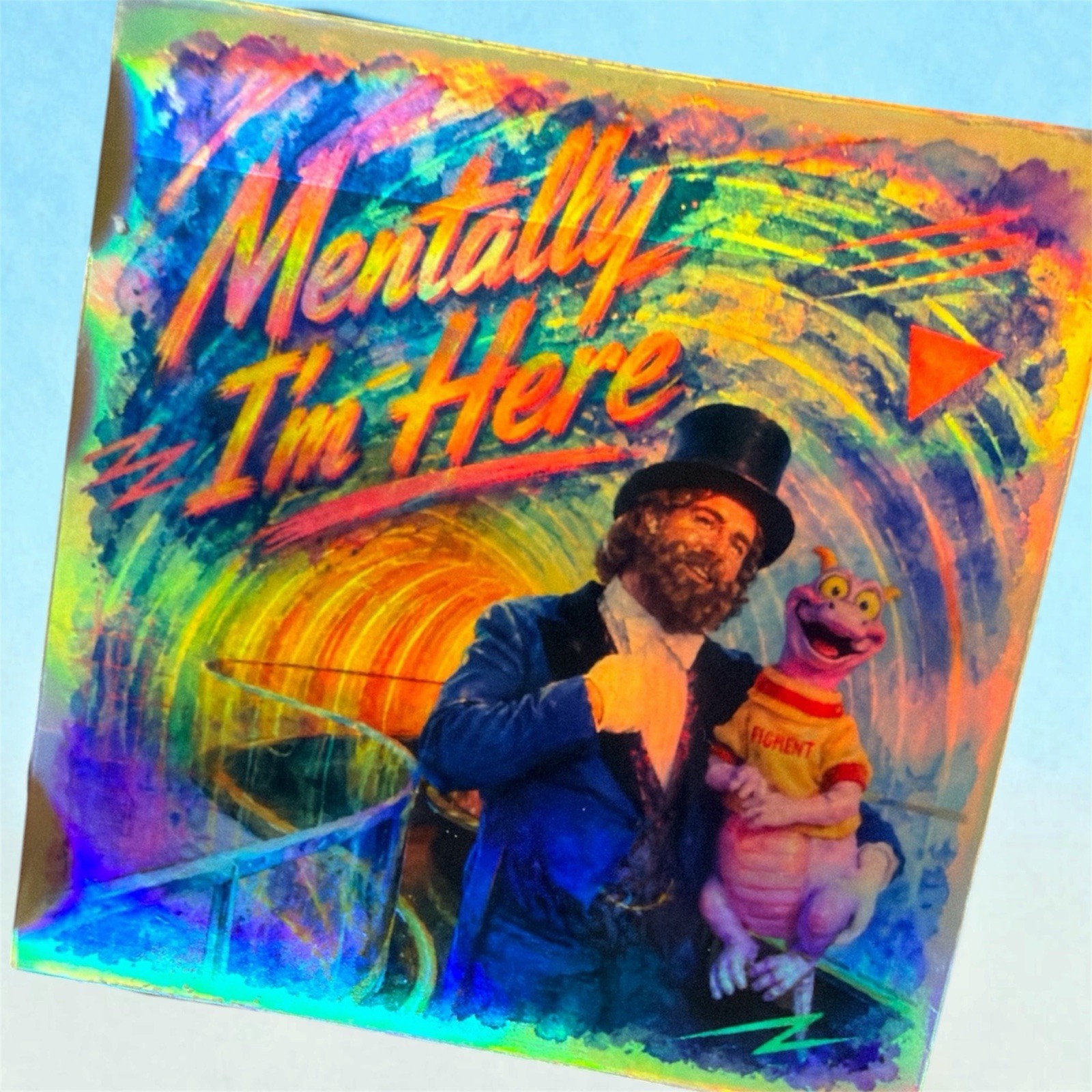Dreamfinder Figment 3×3 Square Hologram Sticker “I’m Here” FREE SHIPPING