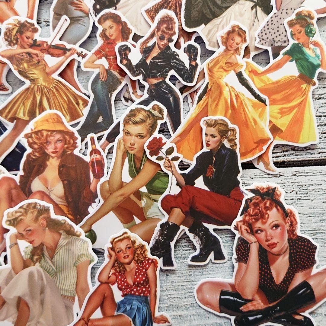 Cute Lady Flake Stickers 1 pc Random