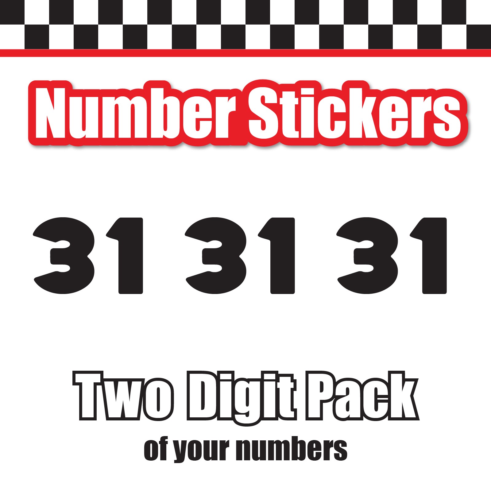 3x 3 Digit Custom Single Number Stickers Decal Locker Door Mailbox WhoopAss