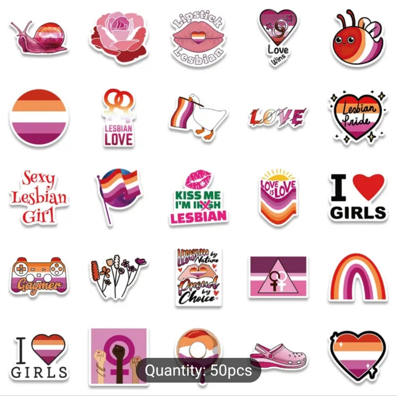 10 PCS Lesbian Pride Flag Stickers BRAND NEW