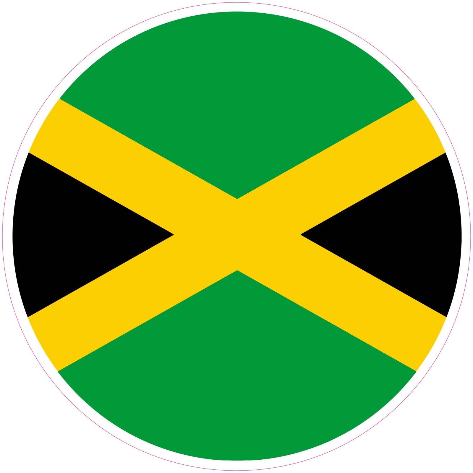 Jamaica Round Country Flag Vinyl Decal Sticker Car Truck Bumper Laptop Mug