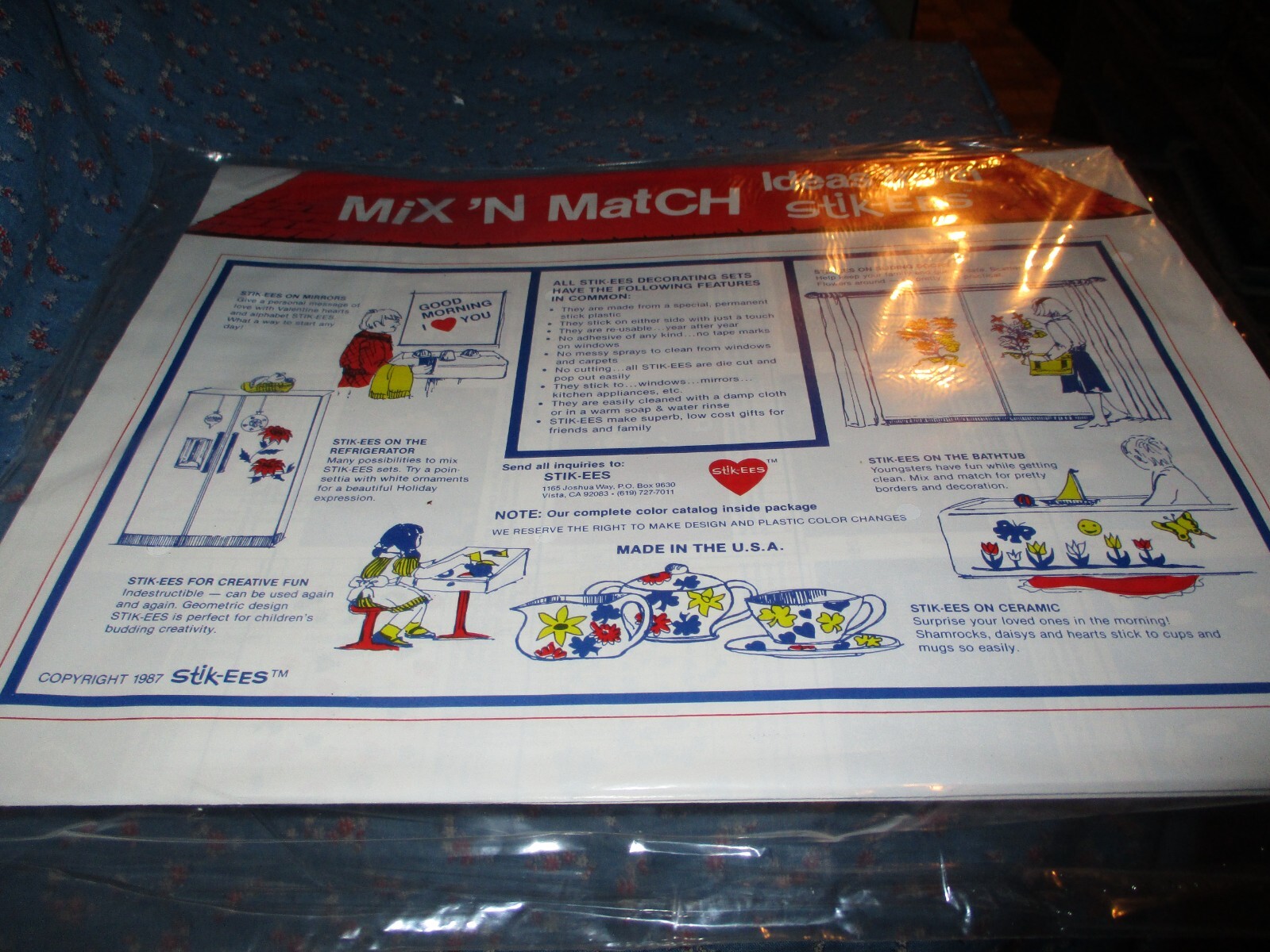 (1068) NOS Stik-ees Creative Fun Magic Plastic Decals WW Winter Wonderland