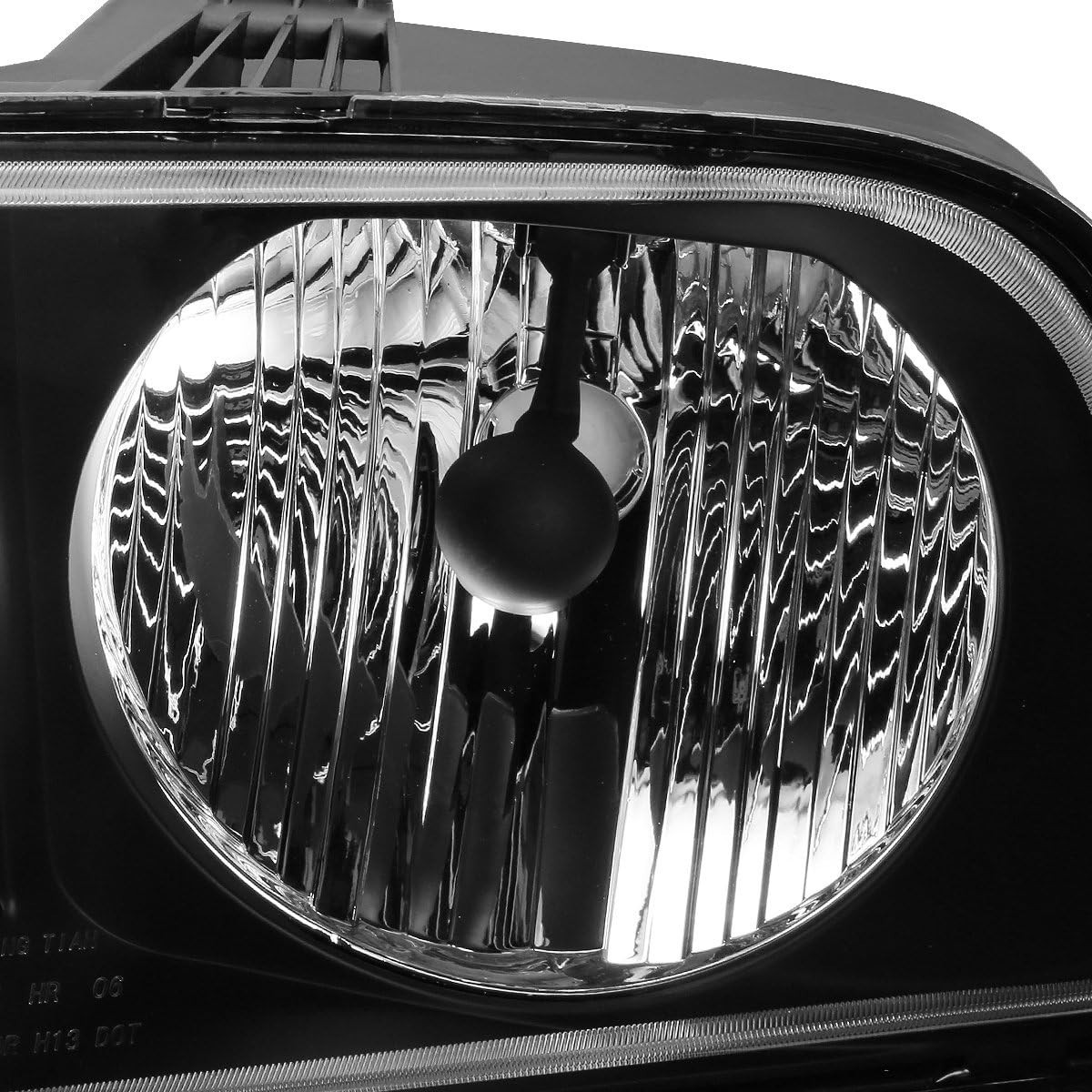Black Housing Headlight Right Left Set for 2005 2006 2007 2008 2009 Ford Mustang