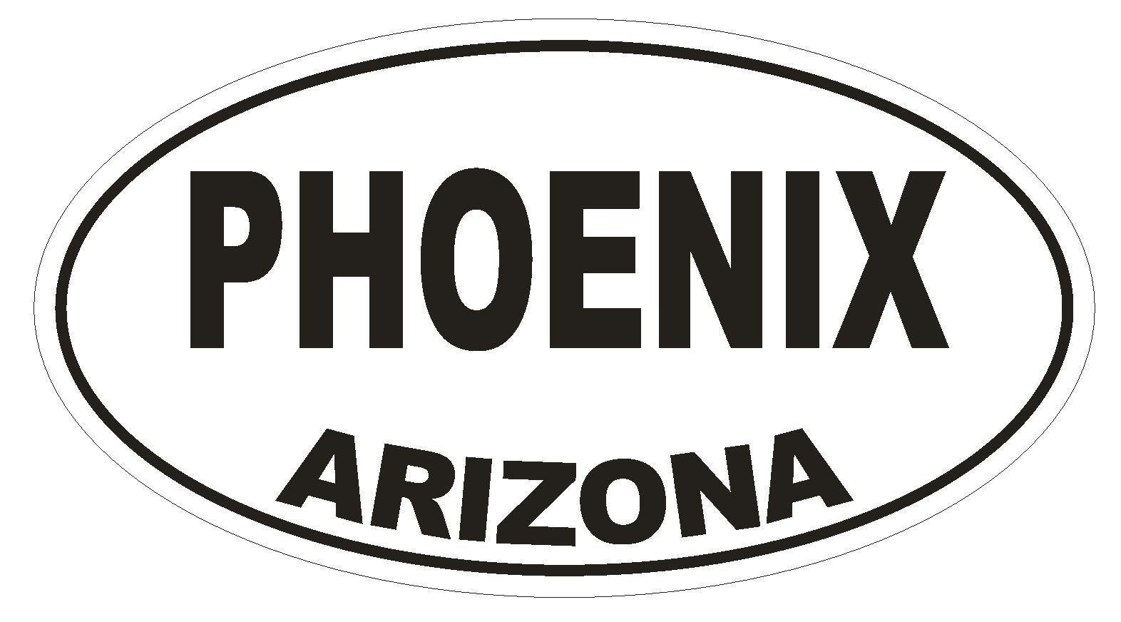Phoenix Arizona Oval Bumper Sticker or Helmet Sticker D1649 Euro Oval
