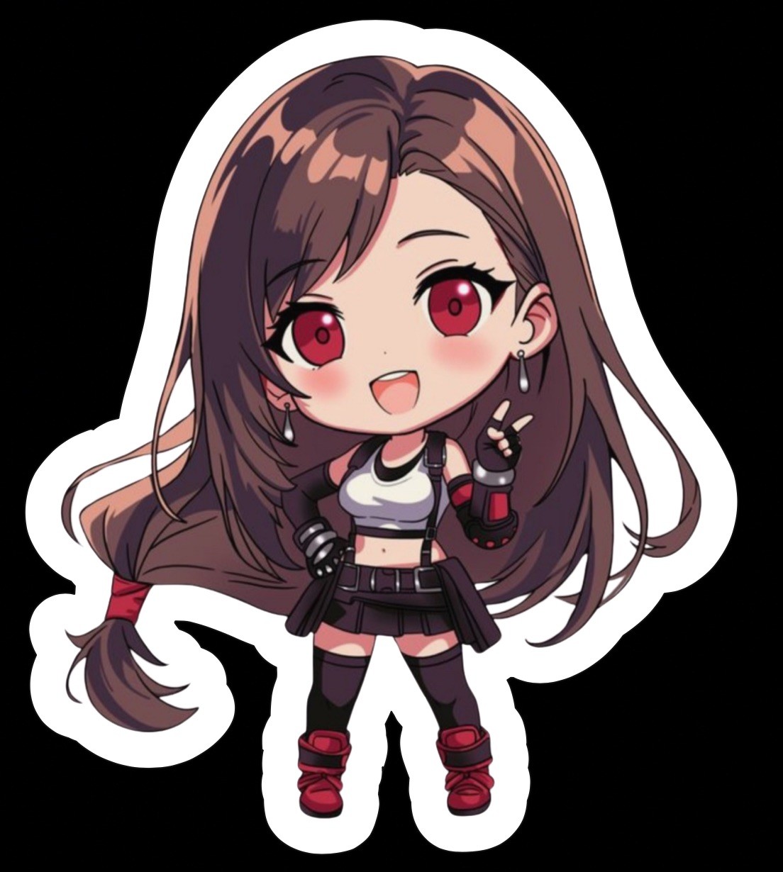 Tifa Lockhart, Final Fantasy 7, FF7, Cute Kawaii Glossy Vinyl sticker, Decal