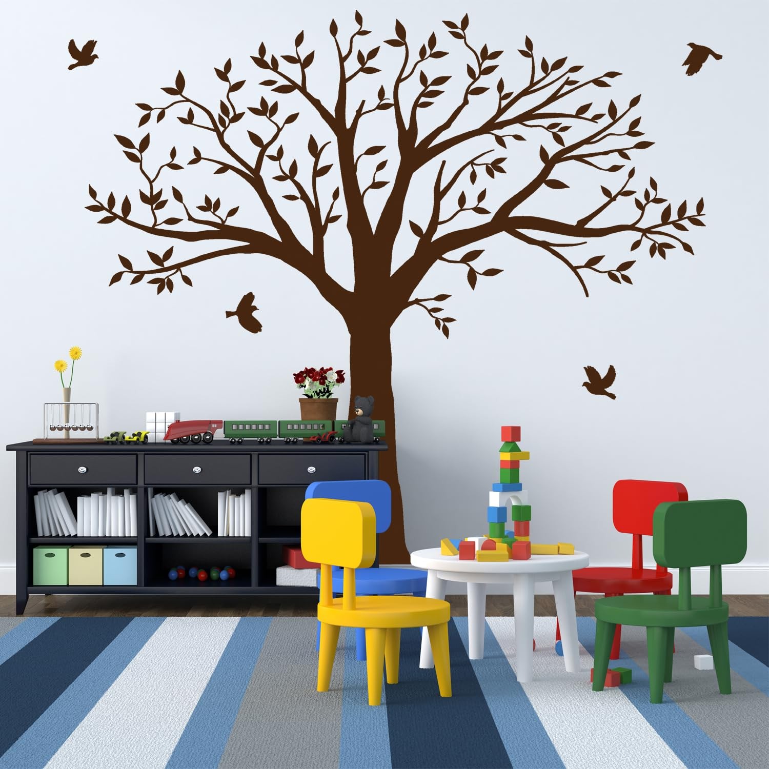 Giant Family Tree Wall Decals Photo Tree Wall Decals with Birds Wall Stickers…