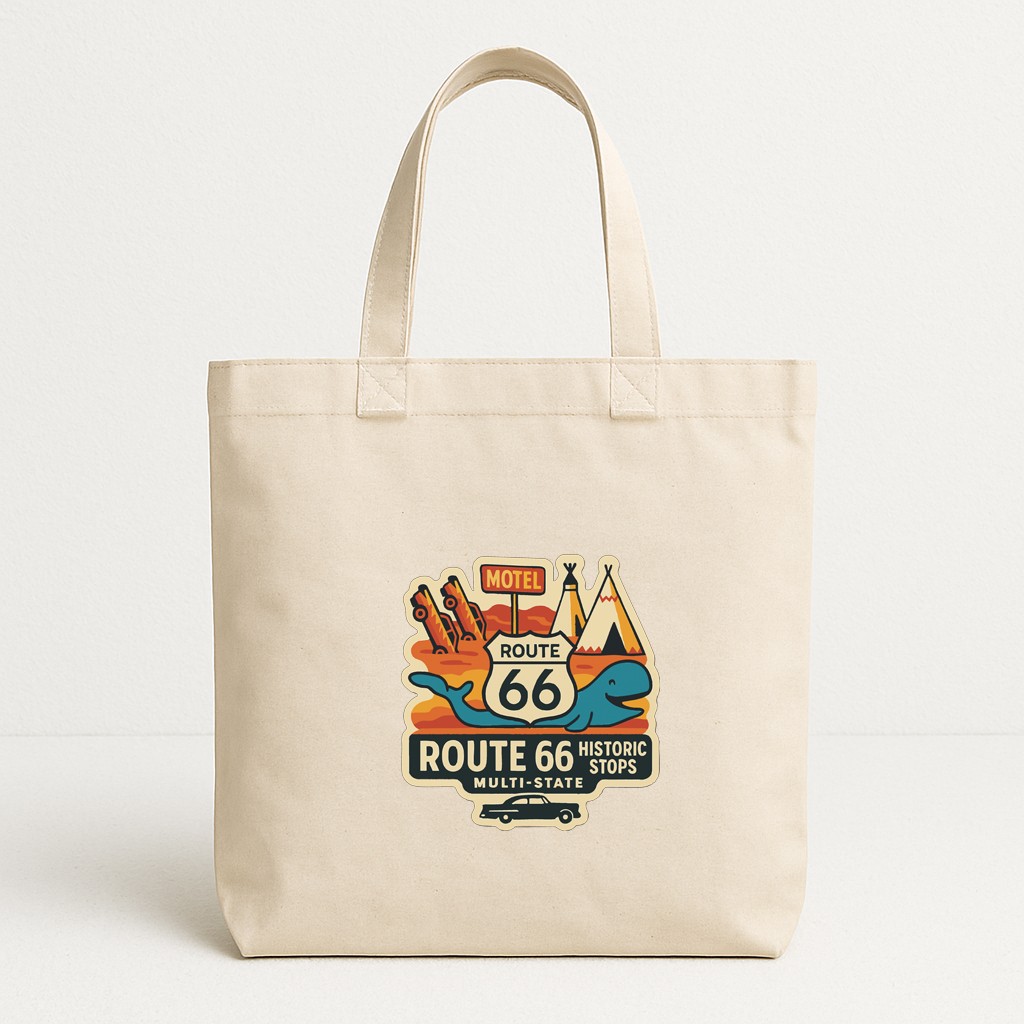 Route 66 Historic Stops Iron On Heat Transfer Vinyl HTV Die-Cut Symbolic