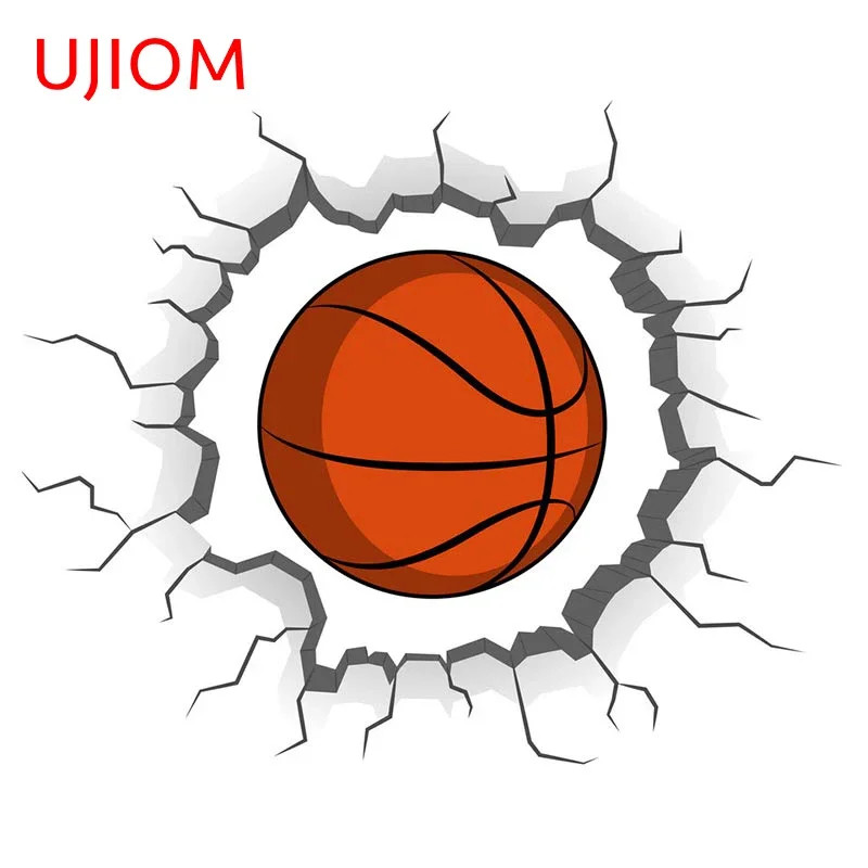 UJIOM 13cm Basketball Ball Stuck On A Wall Crack Wall Stickers Waterproof